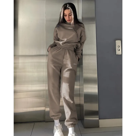 Fleece Hoodie Two Piece Set